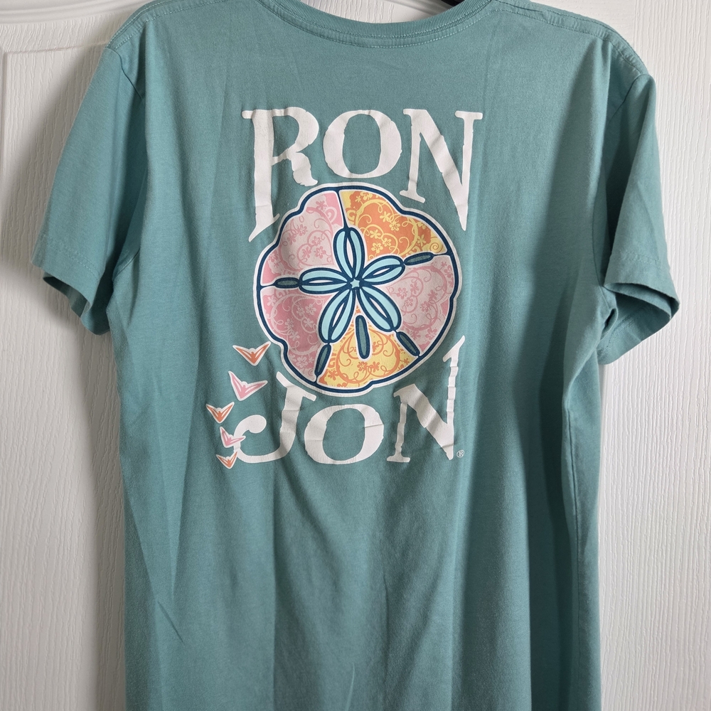 Ron Jon Teal Graphic Tee with Pastel Sand Dollar